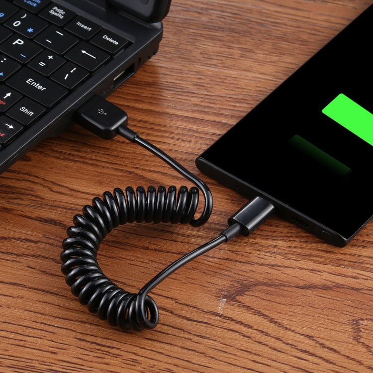 USB-C / Type-C Male to USB Male Laptop Spring Charging Cable