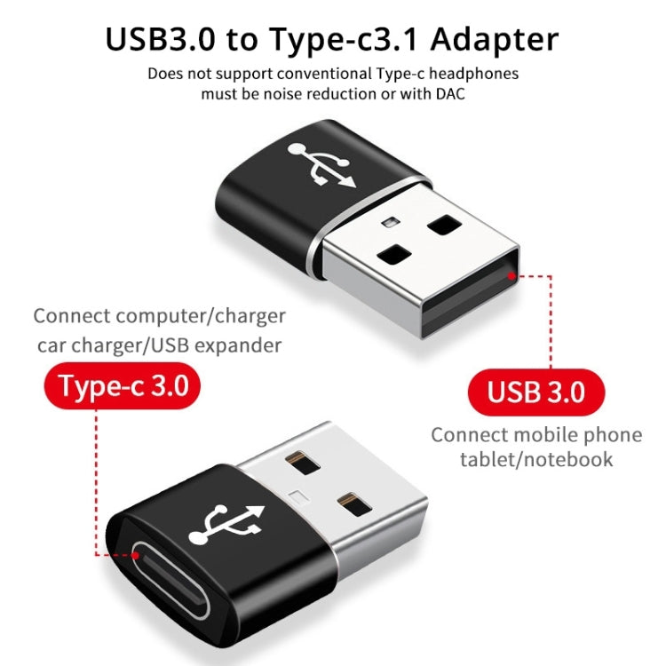 USB-C / Type-C Female to USB 3.0 Male Aluminum Alloy Adapter, Support Charging & Transmission Data