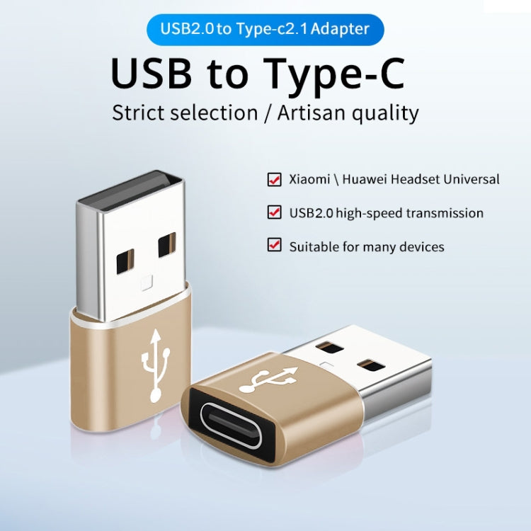 USB-C / Type-C Female to USB 2.0 Male Aluminum Alloy Adapter, Support Charging & Transmission