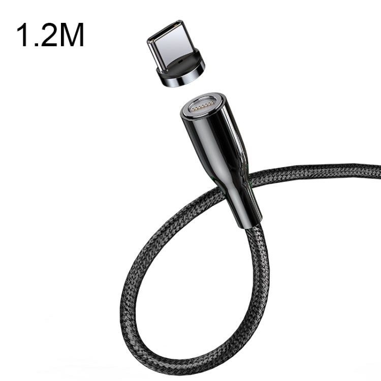 CAFELE Zhen Magnetic Series USB-C / Type-C Round Head Magnetic Suction Fast Charging Data Cable Line Length: 1.2m(Black)