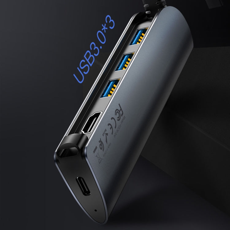 TOTU FGCR-005 Speedy Series 5 in 1 USB-C / Type-C to 3 x USB 3.0 + HDMI + PD Port HUB Converter
