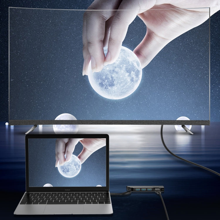 TOTU FGCR-005 Speedy Series 5 in 1 USB-C / Type-C to 3 x USB 3.0 + HDMI + PD Port HUB Converter