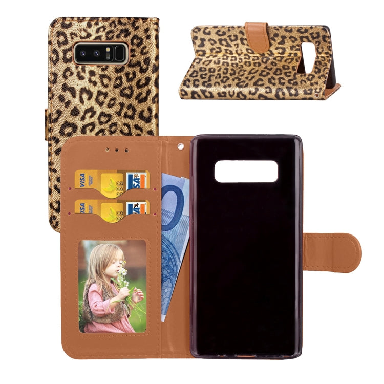 For Galaxy Note 8 Leopard Pattern Horizontal Flip Leather Case with Holder & Card Slots & Wallet & Photo Frame & Lanyard
