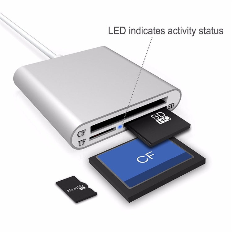 3 In 1 Multi-function Type-C / USB-C Card Reader, Support Micro SD / TF / CF