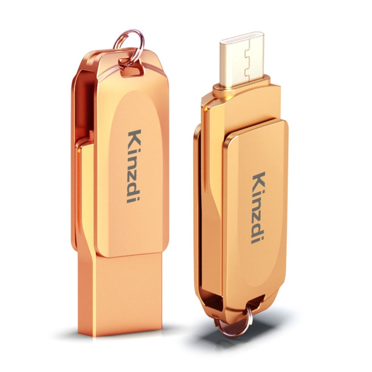 Kinzdi 64GB USB + Type-C Interface Metal Twister Flash Disk V10