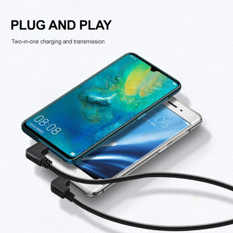 4 PCS USB-C / Type-C Female to Micro USB (Straight / Up / Down / Left Angle) Male Adapter Cable, Length: about 30cm, For Samsung, Huawei, Xiaomi, HTC, Meizu, Sony and other Smartphones