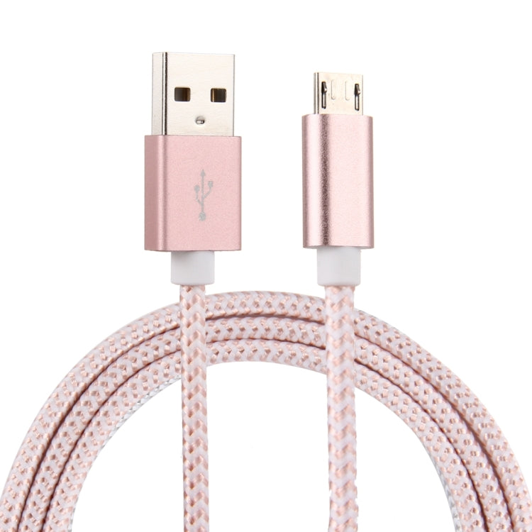 ULT-unite 1.5m Knit Texture USB 2.0 to Micro USB All-copper Wire Data Sync Charging Cable, For Samsung / Huawei / Xiaomi / Meizu / LG / HTC and Other Smartphones(Rose Gold)