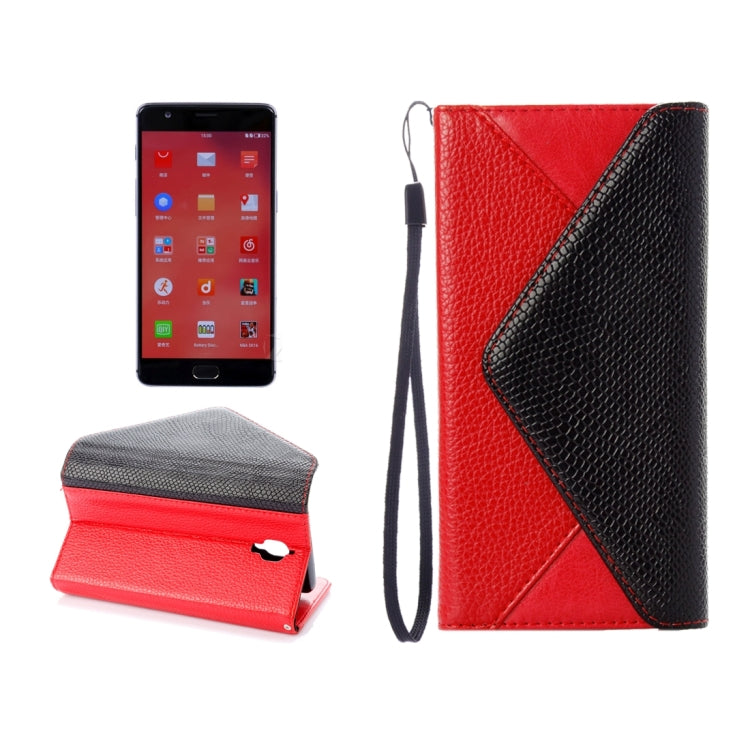 For OnePlus 3 Envelope Style Litchi Texture Horizontal Flip Leather Case with Magnetic Buckle & Holder & Card Slots & Photo frame & Wallet
