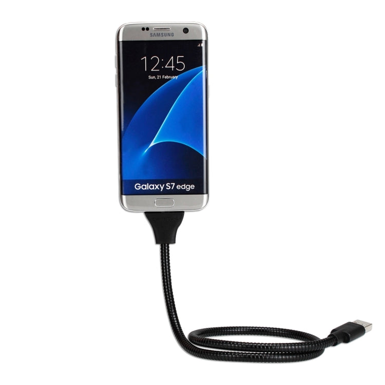 Multi-functional Metal Soft Hose Palm Holder Micro USB to USB Data Charging Cable with Flexible Desk / Car Dock Function, For Samsung, HTC, Sony, Lenovo, Huawei, and other Smartphones