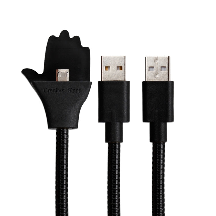 Multi-functional Metal Soft Hose Palm Holder Micro USB to USB Data Charging Cable with Flexible Desk / Car Dock Function, For Samsung, HTC, Sony, Lenovo, Huawei, and other Smartphones