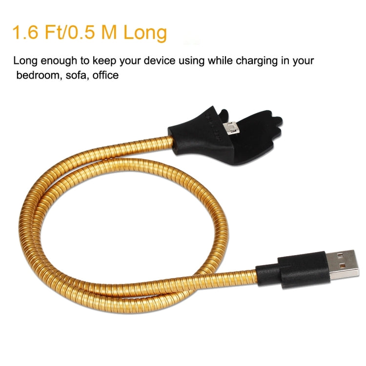 Multi-functional Metal Soft Hose Palm Holder Micro USB to USB Data Charging Cable with Flexible Desk / Car Dock Function, For Samsung, HTC, Sony, Lenovo, Huawei, and other Smartphones