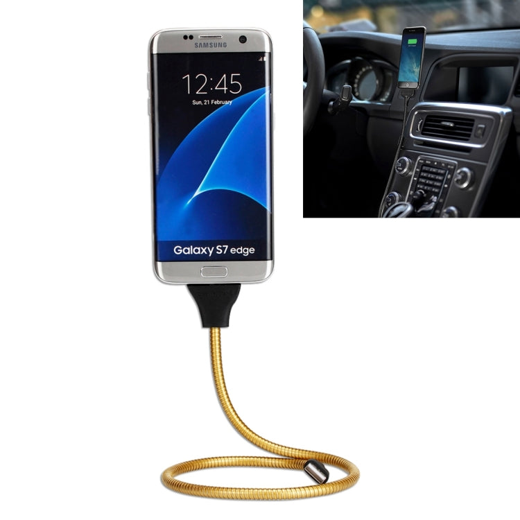 Multi-functional Metal Soft Hose Palm Holder Micro USB to USB Data Charging Cable with Flexible Desk / Car Dock Function, For Samsung, HTC, Sony, Lenovo, Huawei, and other Smartphones