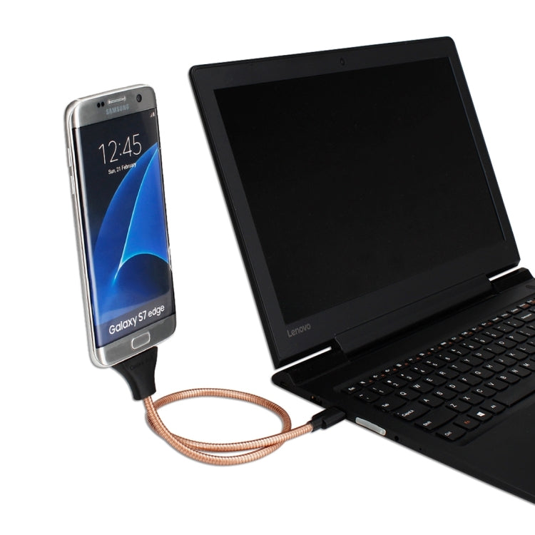 Multi-functional Metal Soft Hose Palm Holder Micro USB to USB Data Charging Cable with Flexible Desk / Car Dock Function, For Samsung, HTC, Sony, Lenovo, Huawei, and other Smartphones