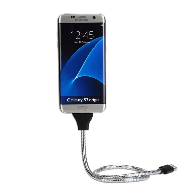 Multi-functional Metal Soft Hose Palm Holder Micro USB to USB Data Charging Cable with Flexible Desk / Car Dock Function, For Samsung, HTC, Sony, Lenovo, Huawei, and other Smartphones