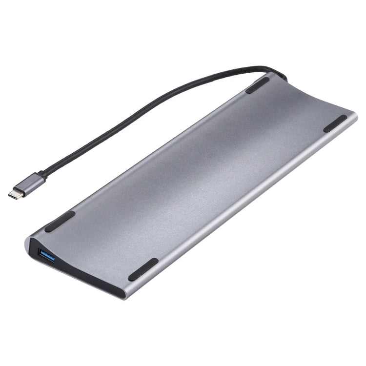 12 in 1 USB3.0 x 3 + HDMI x 2 + USB-C / Type-C Female x 2 + RJ45 + SD/TF + VGA + 3.5mm Audio Port to USB-C / Type-C Male Multi-function Adapter