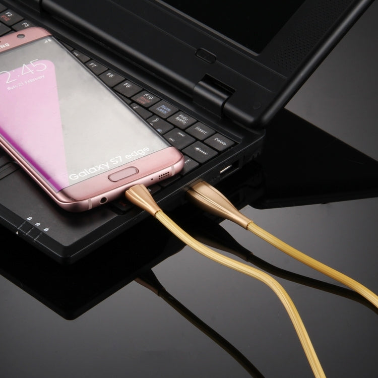 USB to Micro USB Data Sync Charging Cable, Cable Length: 1m, For Samsung / Huawei / Xiaomi / Meizu / LG / HTC and Other Smartphones(Gold)