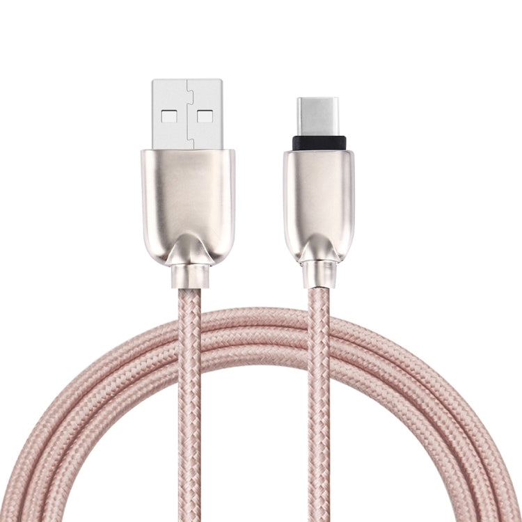 1M Woven Style Metal Head 108 Copper Cores USB-C / Type-C to USB Data Sync Charging Cable