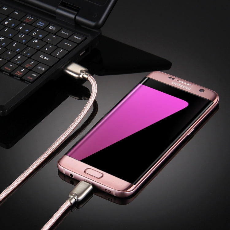 1M Woven Style Metal Head 108 Copper Cores Micro USB to USB Data Sync Charging Cable