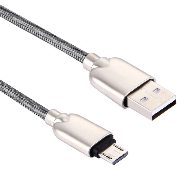 1M Woven Style Metal Head 108 Copper Cores Micro USB to USB Data Sync Charging Cable