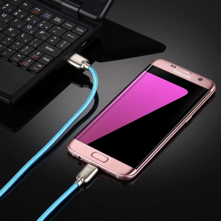 1M Woven Style Metal Head 108 Copper Cores Micro USB to USB Data Sync Charging Cable