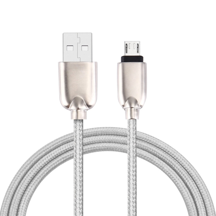 1M Woven Style Metal Head 108 Copper Cores Micro USB to USB Data Sync Charging Cable