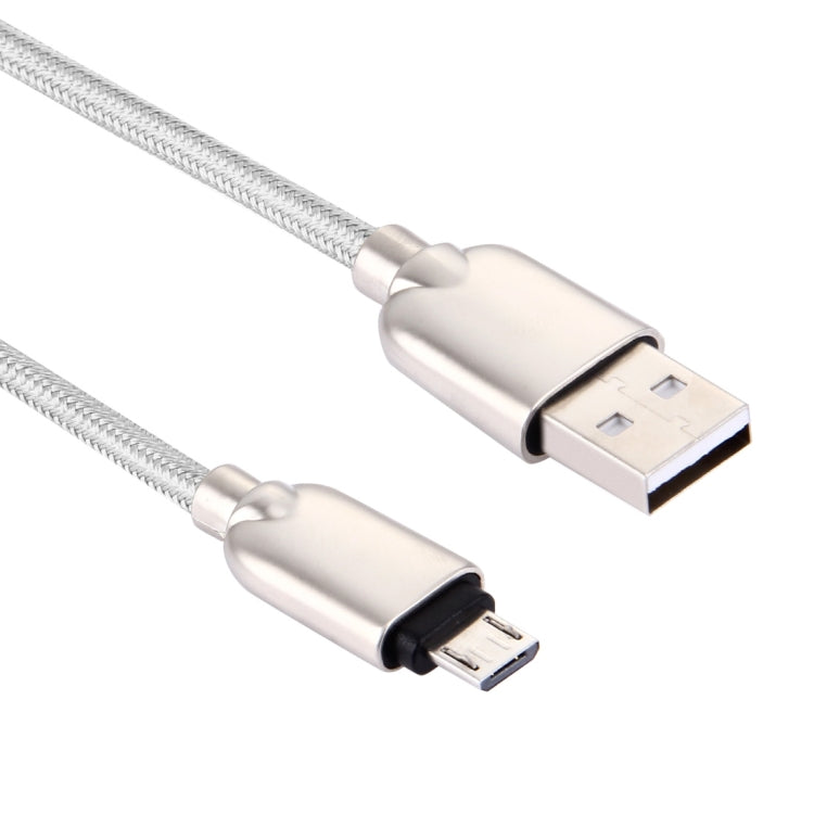 1M Woven Style Metal Head 108 Copper Cores Micro USB to USB Data Sync Charging Cable