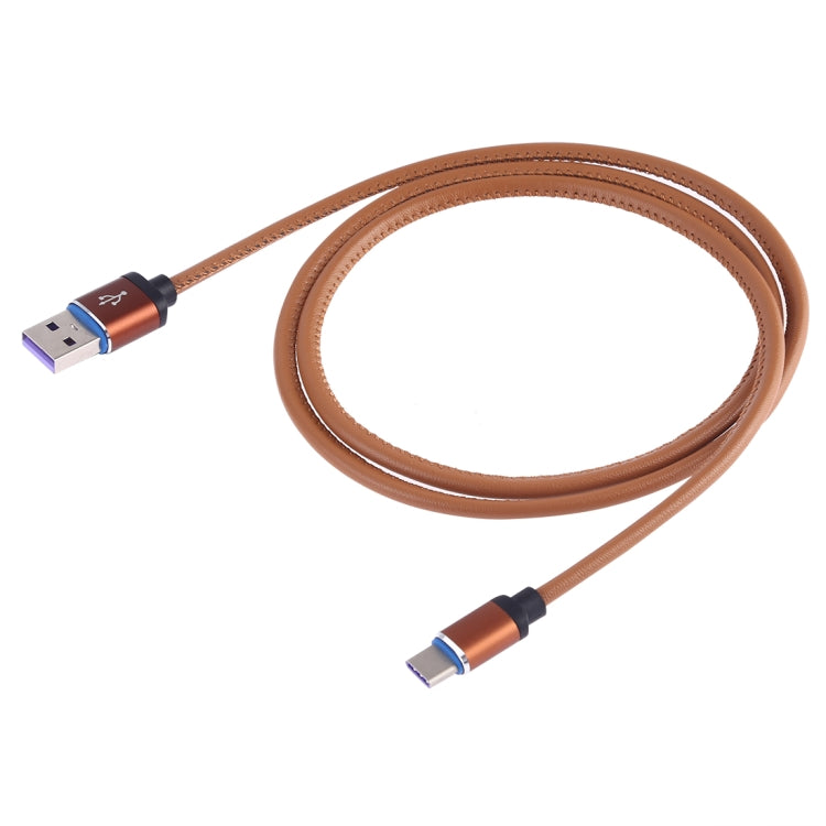 1m USB to USB-C / Type-C Leather Data Sync Charging Cable
