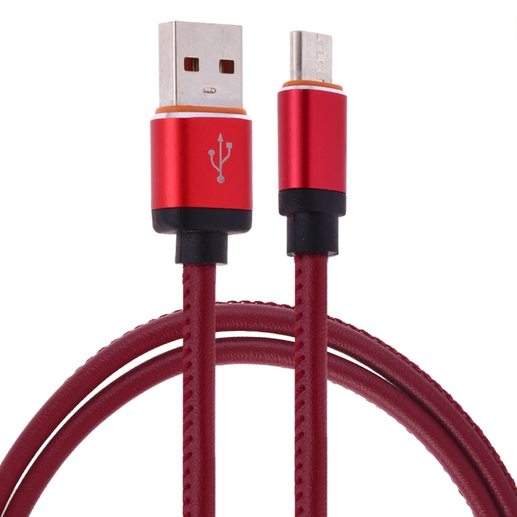 1m USB to Micro USB Leather Data Sync Charging Cable