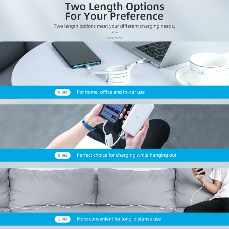 ROCK 2A Type-C / USB-C Silicone Magnetic Charging Data Cable, Length: 0.9m