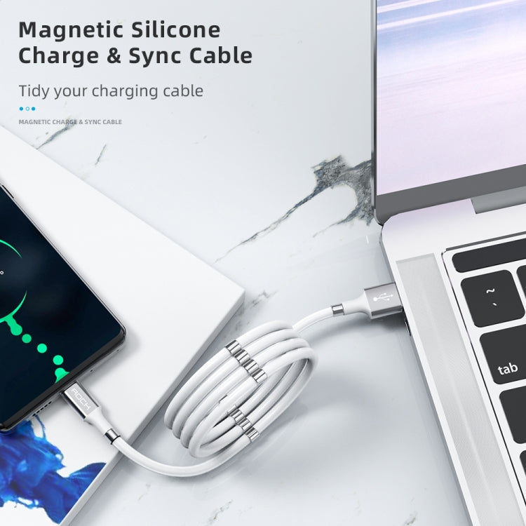 ROCK 2A Type-C / USB-C Silicone Magnetic Charging Data Cable, Length: 0.9m