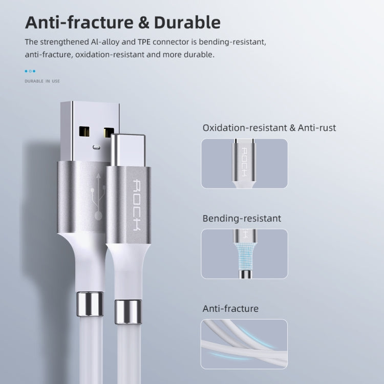 ROCK 2A Type-C / USB-C Silicone Magnetic Charging Data Cable, Length: 0.9m