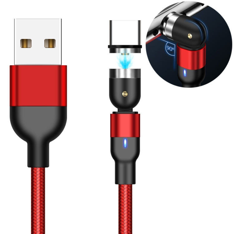 2m 2A Output USB to USB-C / Type-C Nylon Braided Rotate Magnetic Charging Cable