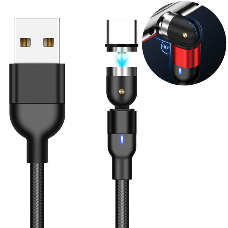 1m 2A Output USB to USB-C / Type-C Nylon Braided Rotate Magnetic Charging Cable
