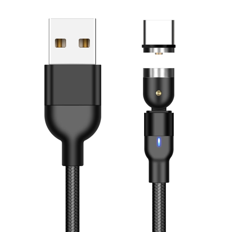 1m 2A Output USB to USB-C / Type-C Nylon Braided Rotate Magnetic Charging Cable