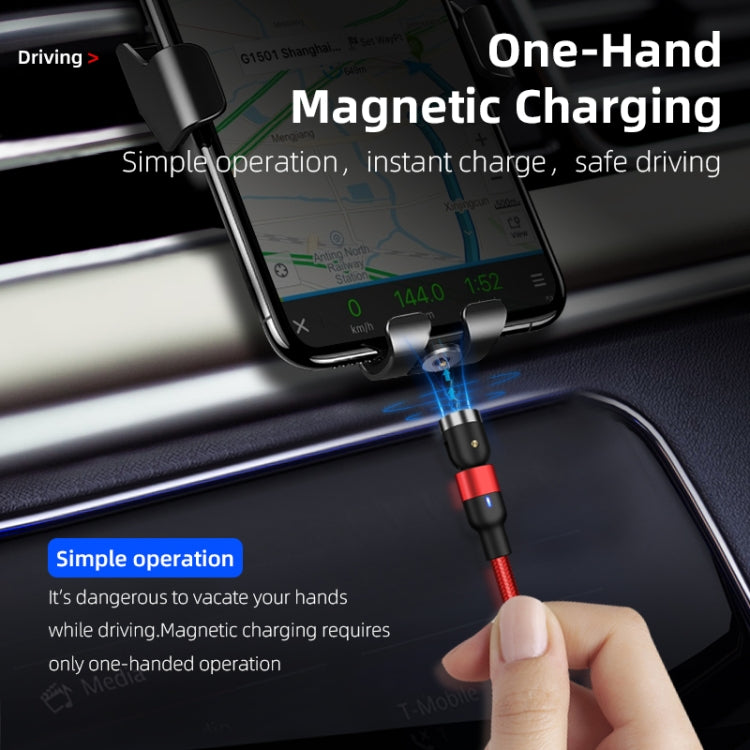 1m 2A Output USB to USB-C / Type-C Nylon Braided Rotate Magnetic Charging Cable