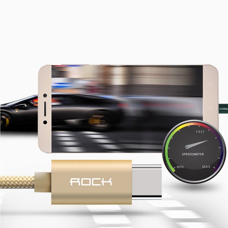 ROCK 1m Metal Weave Style USB to USB-C / Type-C Data Sync Charging Cable for Samsung Galaxy S8 & S8 + / LG G6 / Huawei P10 & P10 Plus / Oneplus 5 and other Smartphones