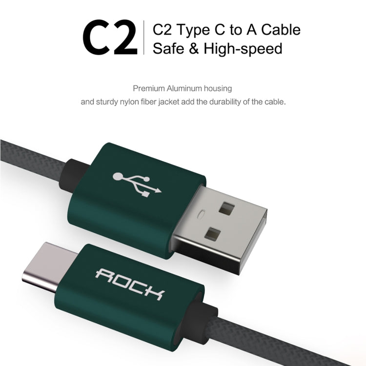 ROCK 1m Metal Weave Style USB to USB-C / Type-C Data Sync Charging Cable for Samsung Galaxy S8 & S8 + / LG G6 / Huawei P10 & P10 Plus / Oneplus 5 and other Smartphones