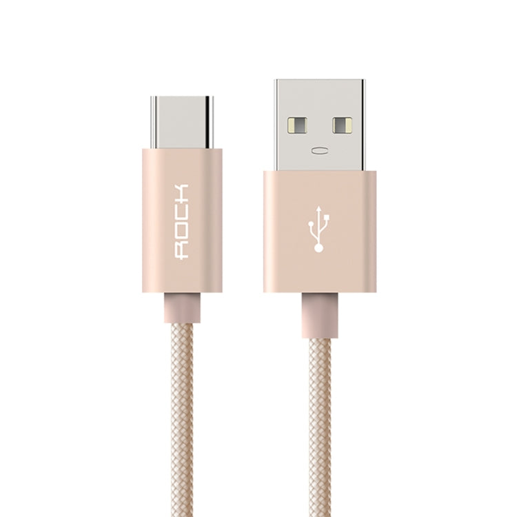 ROCK 1m Metal Weave Style USB to USB-C / Type-C Data Sync Charging Cable for Samsung Galaxy S8 & S8 + / LG G6 / Huawei P10 & P10 Plus / Oneplus 5 and other Smartphones
