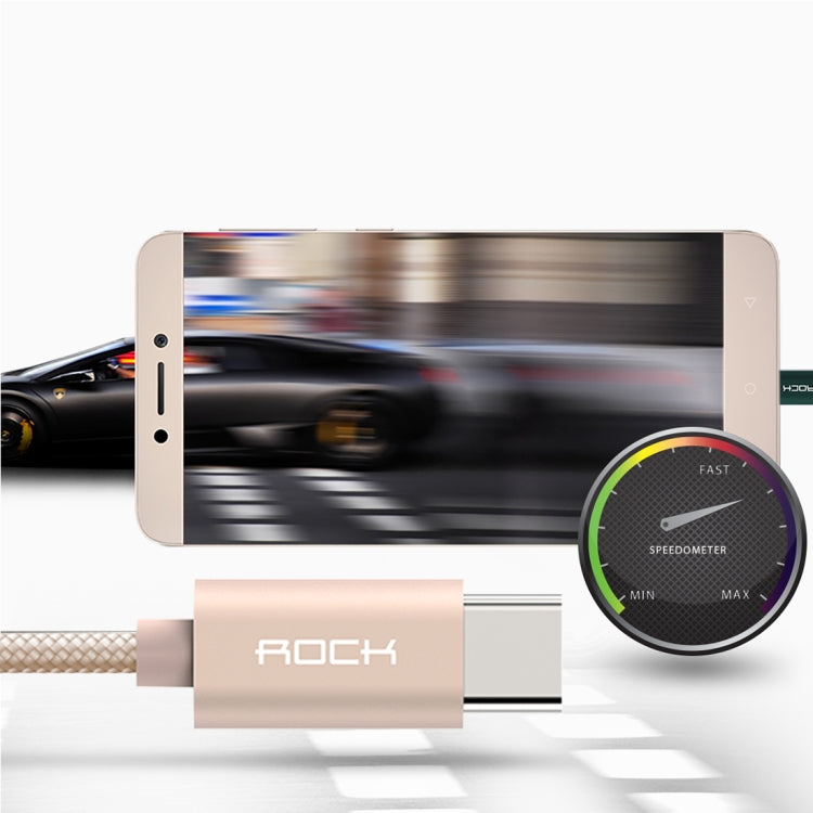 ROCK 1m Metal Weave Style USB to USB-C / Type-C Data Sync Charging Cable for Samsung Galaxy S8 & S8 + / LG G6 / Huawei P10 & P10 Plus / Oneplus 5 and other Smartphones