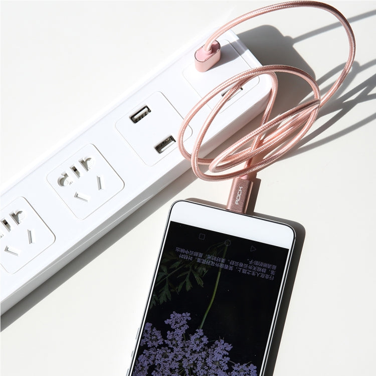 ROCK 1m Metal Weave Style USB to USB-C / Type-C Data Sync Charging Cable for Samsung Galaxy S8 & S8 + / LG G6 / Huawei P10 & P10 Plus / Oneplus 5 and other Smartphones