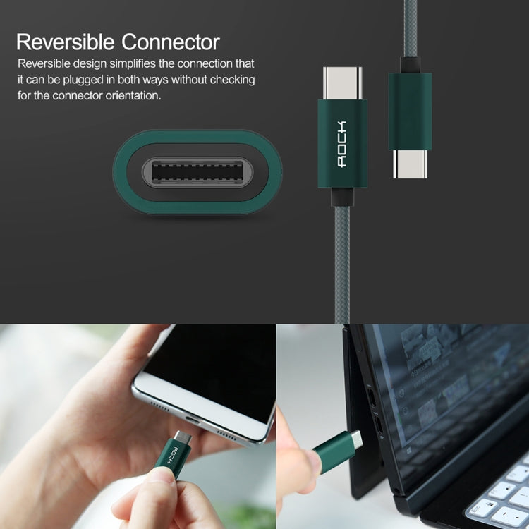 ROCK 25cm Metal Weave Style USB to USB-C / Type-C Data Sync Charging Cable for Samsung Galaxy S8 & S8 + / LG G6 / Huawei P10 & P10 Plus / Oneplus 5 and other Smartphones