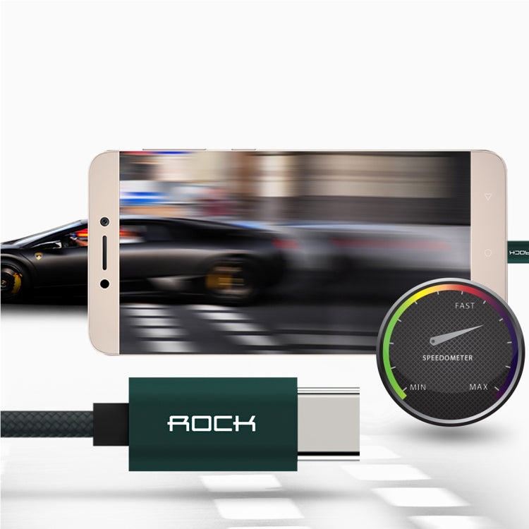 ROCK 25cm Metal Weave Style USB to USB-C / Type-C Data Sync Charging Cable for Samsung Galaxy S8 & S8 + / LG G6 / Huawei P10 & P10 Plus / Oneplus 5 and other Smartphones