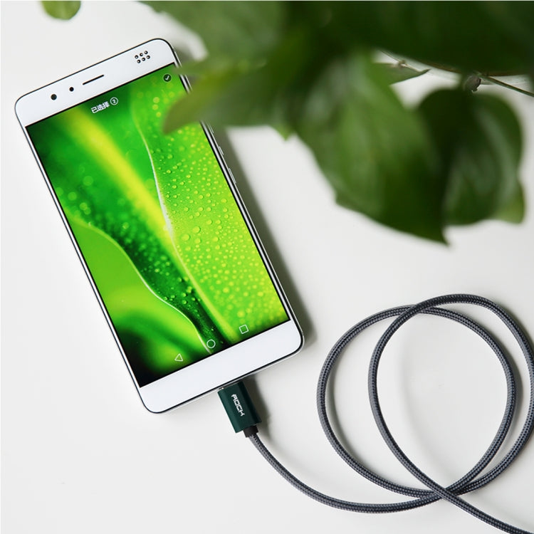 ROCK 25cm Metal Weave Style USB to USB-C / Type-C Data Sync Charging Cable for Samsung Galaxy S8 & S8 + / LG G6 / Huawei P10 & P10 Plus / Oneplus 5 and other Smartphones