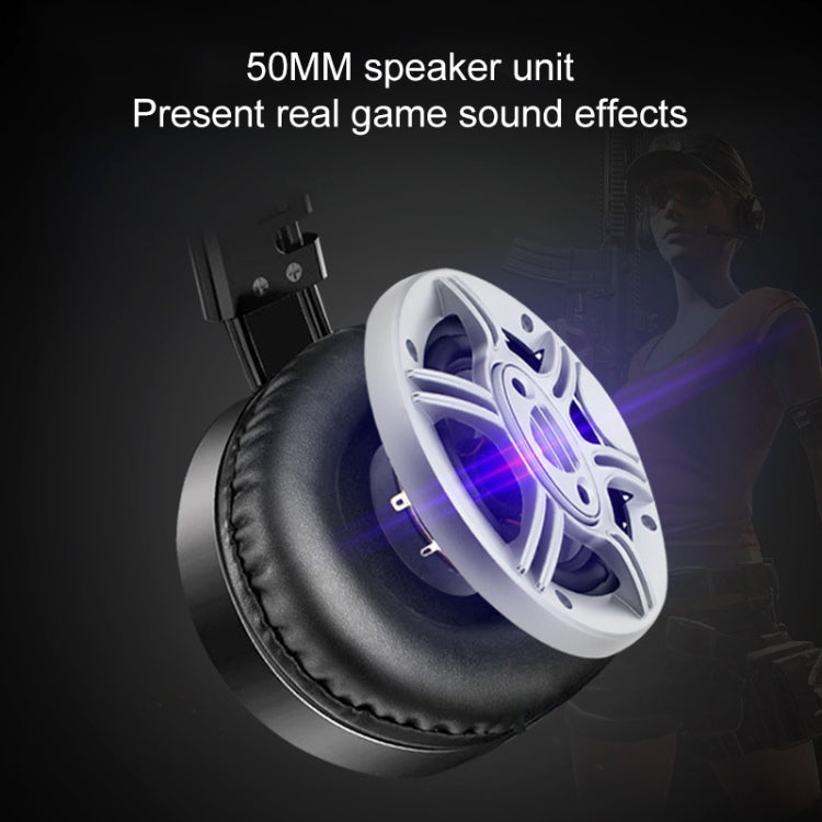 A10 Over-Ear Stereo Wired Gaming Earphone Computer Headphones with Mic(Black Blue)