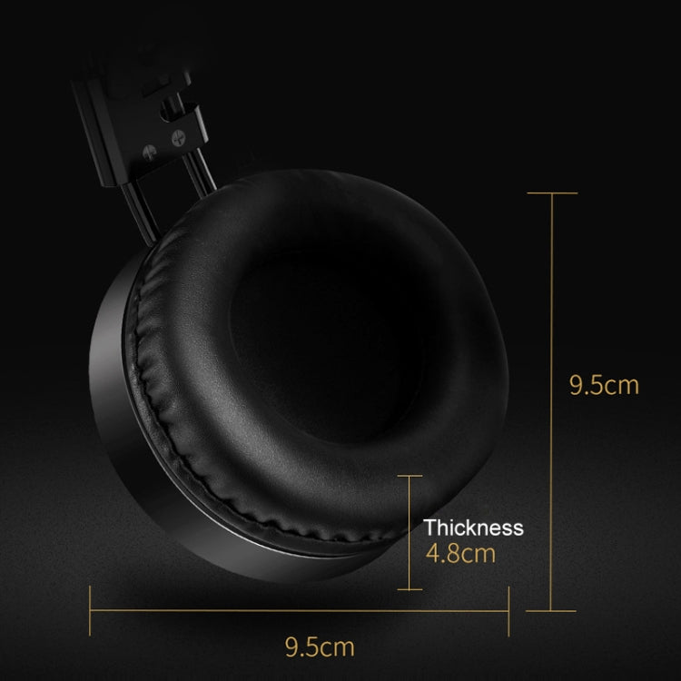 A10 Over-Ear Stereo Wired Gaming Earphone Computer Headphones with Mic(Black Blue)