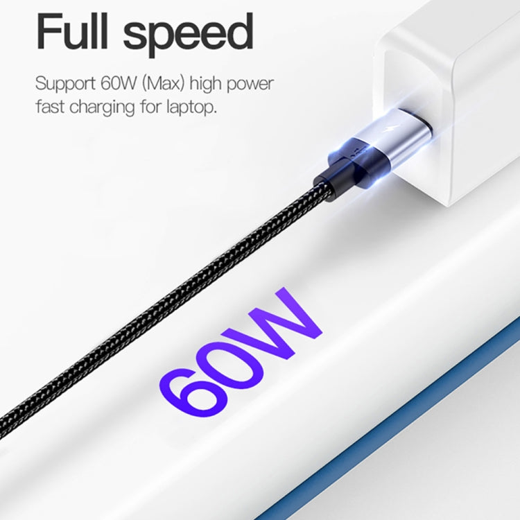 TOTU BT-004 Speedy Sereis 60W Max USB-C / Type-C to USB-C / Type-C Fast Charging Data Sync Cable, Length: 1m (Grey)