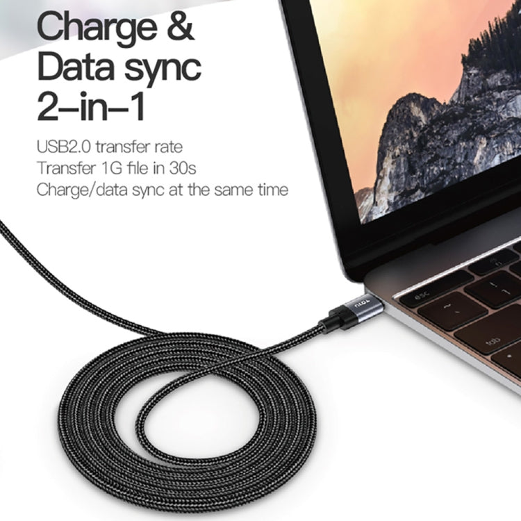 TOTU BT-004 Speedy Sereis 60W Max USB-C / Type-C to USB-C / Type-C Fast Charging Data Sync Cable, Length: 1m (Grey)