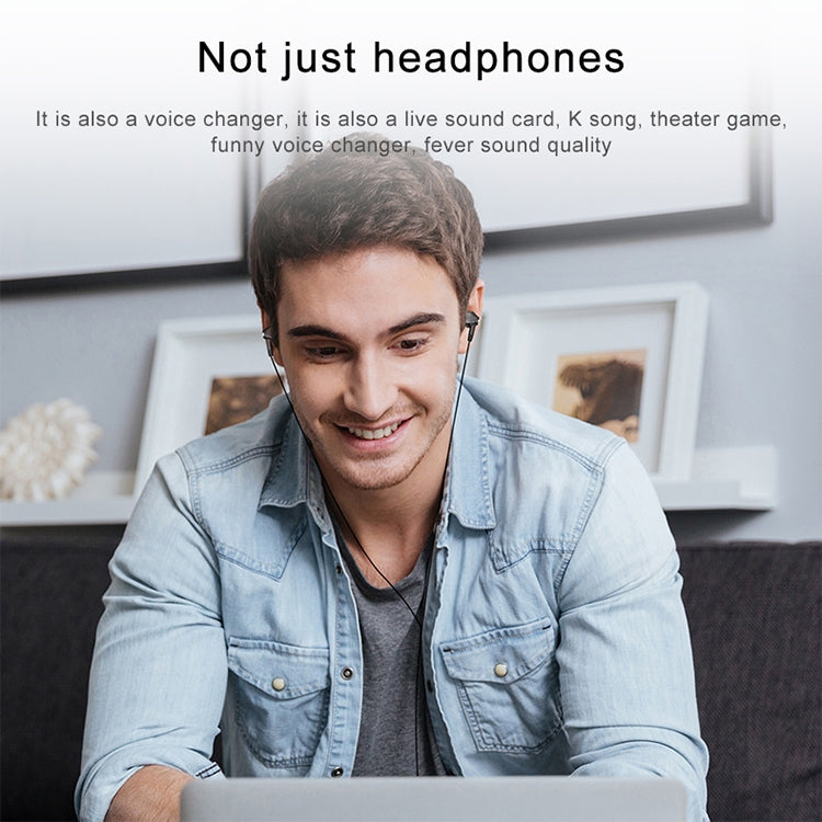 Type-C Interface In Ear Wired Earphone Live Sound Card Headset with Mic (White)