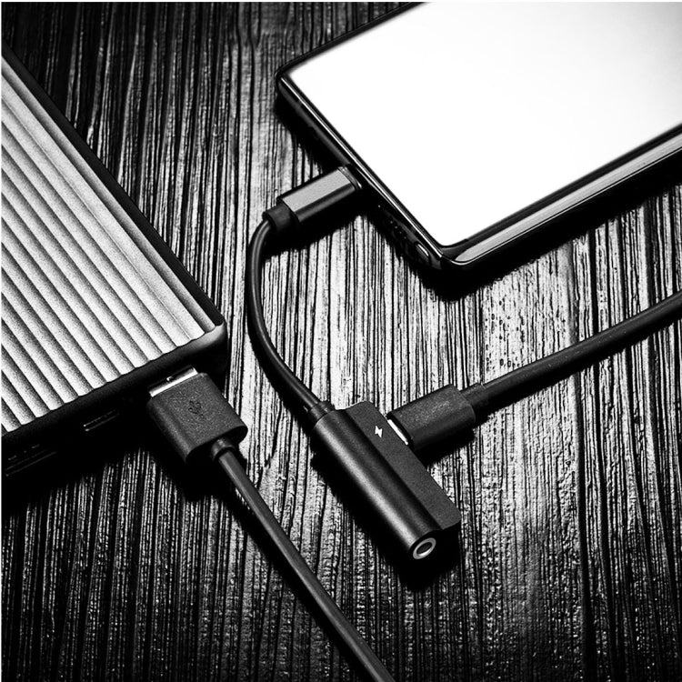 ROCK 0.12m Metal Type-C Female + 3.5mm Jack Female to Type-C Male Listening & Charging Audio 2 in 1 Cable, For Galaxy, Huawei, Xiaomi, LG, HTC and Other Smart Phones