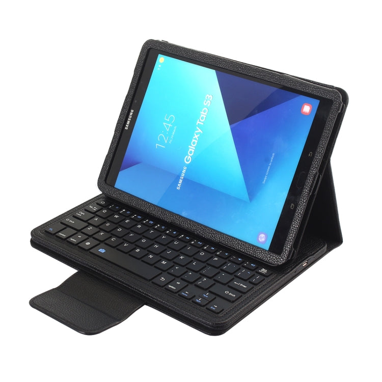 SA500 For Samsung Galaxy Tab A7 T500 / T505 10.4 inch 2020 Litchi Texture Detachable Bluetooth Keyboard Horizontal Flip Leather Tablet Case with Holder (Black)